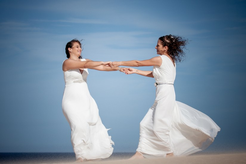 Artistic LGBTQ+ wedding documentary - unique love story told through Corralejo's desert landscapes
