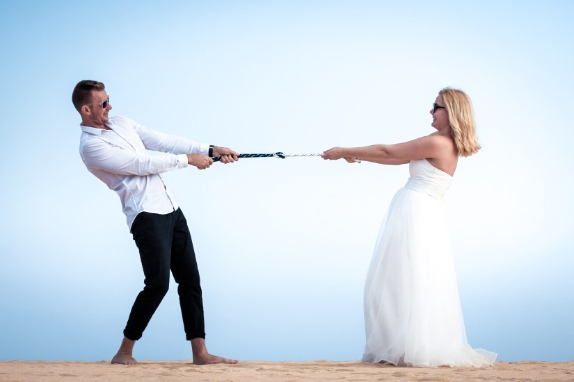 Unposed post-wedding joy - authentic couple moments captured at Grandes Playas by Fuerteventura's top photographer