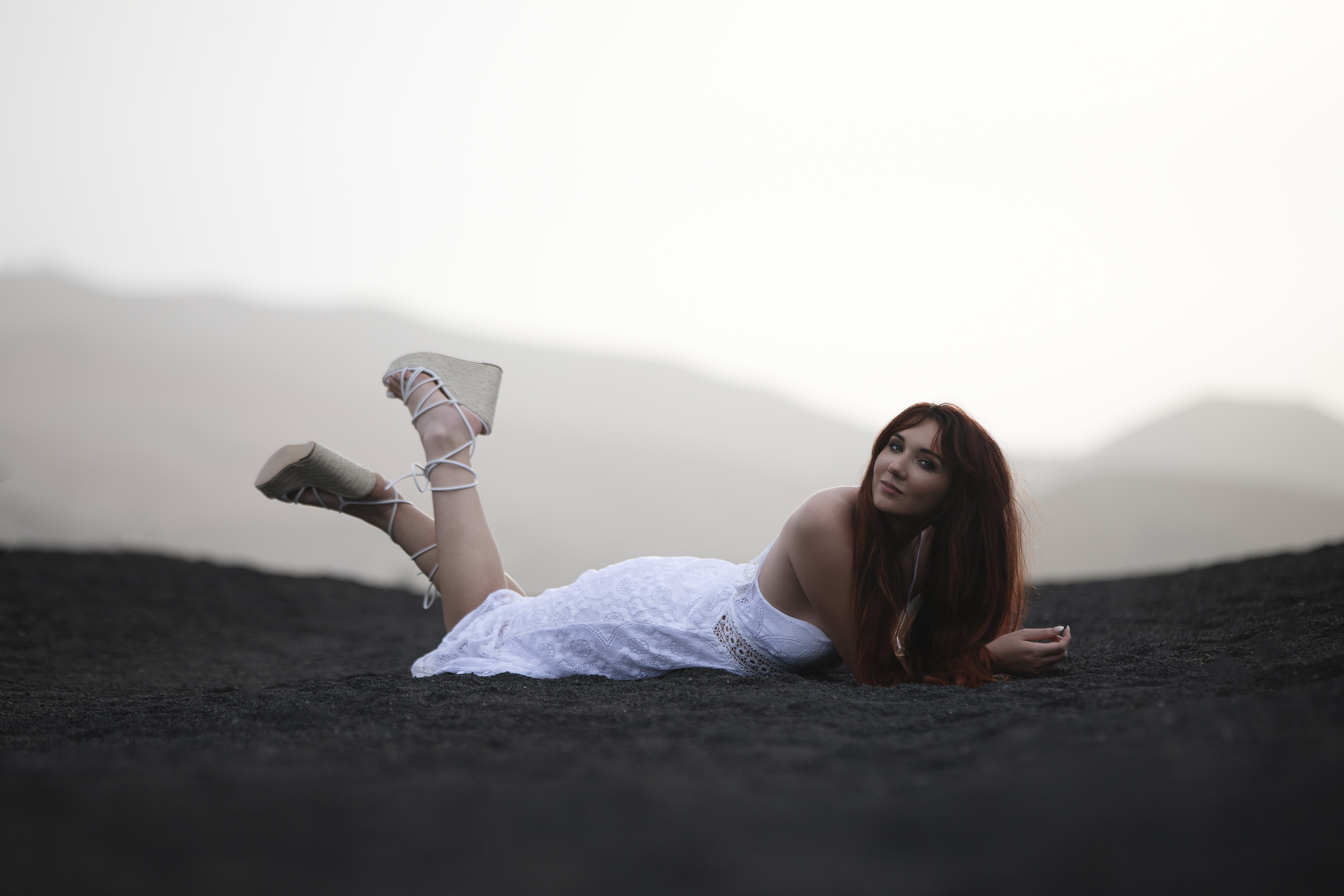 Model posing at Lanzarote’s iconic locations – professional photographer in Lanzarote capturing fashion and nature