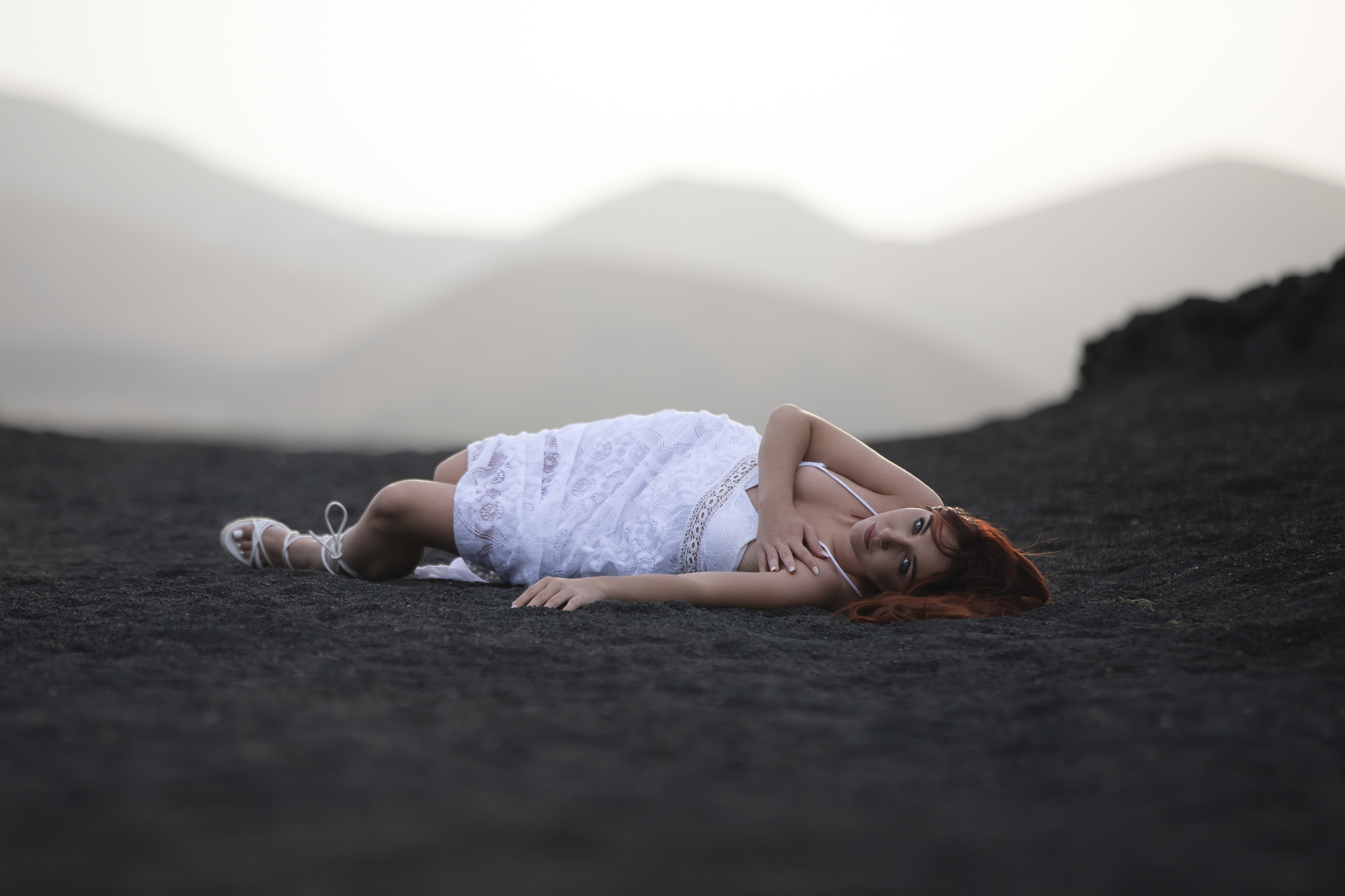 Fashion shoot in Lanzarote with a model posing against the island’s picturesque backdrops – photographer in Lanzarote